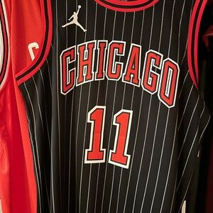 NBA Black and Red Striped Jersey